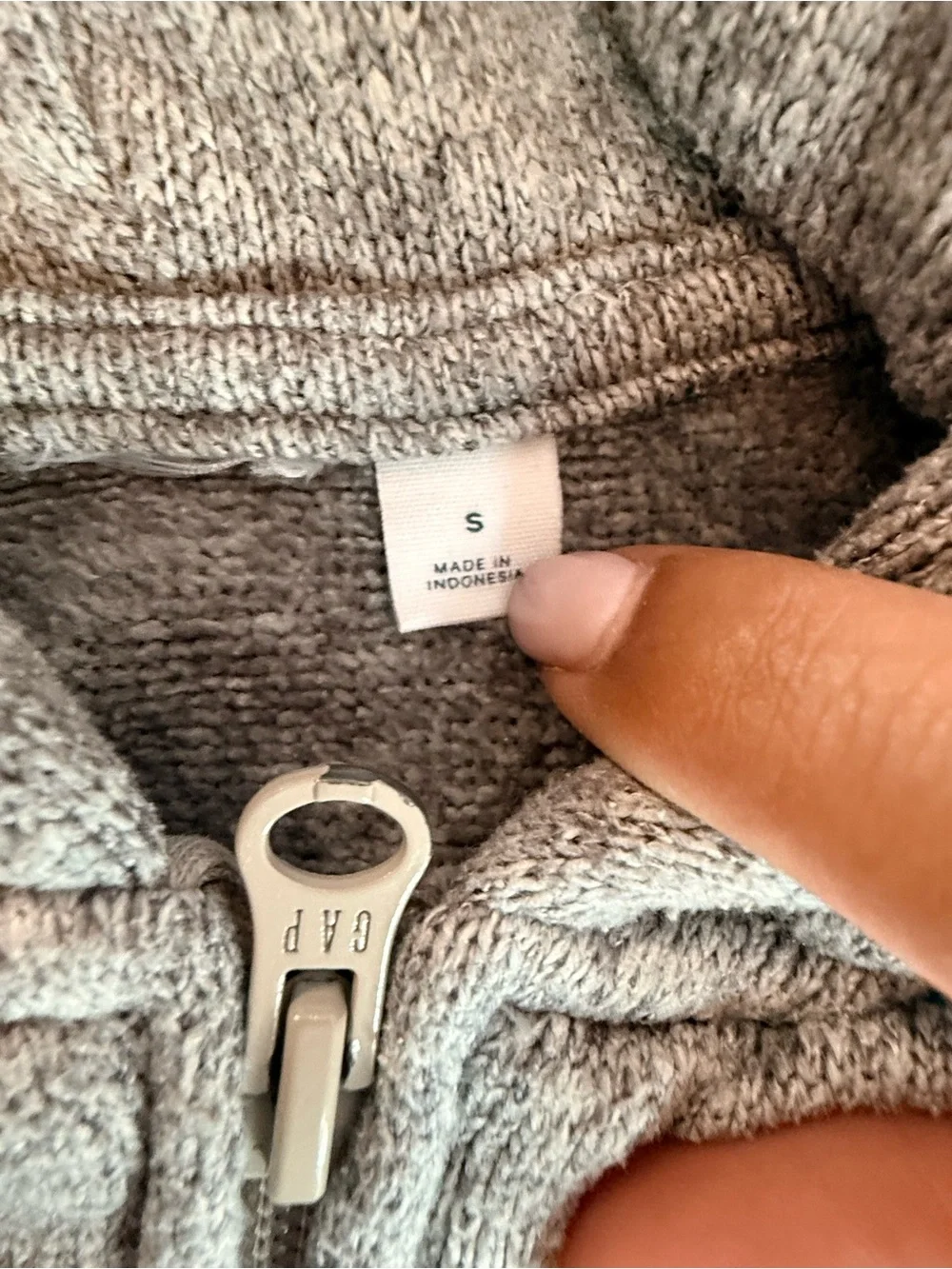 GAP Gray Knit hoodie sweater with 1969 Patch #0003